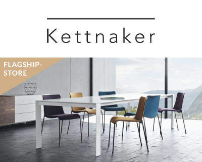 Stühle udn Tische vom Systemmöbelproduzenten Kettnaker aus Durmatingen. Jetzt iN Fellbach im Designmöbelhaus