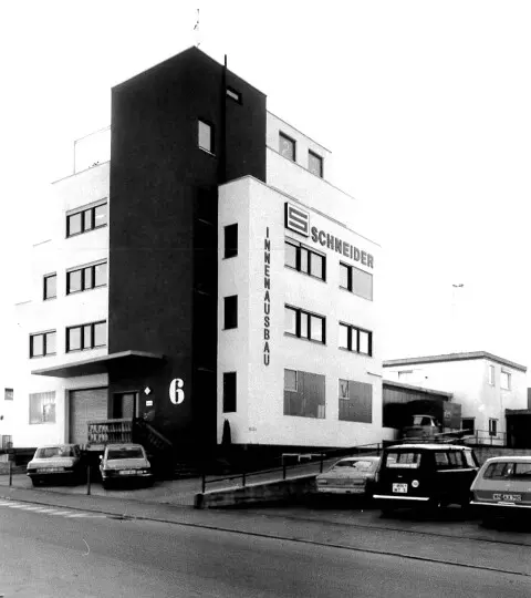 Historie 3 Schneider Design-Möbel Fellbach, Region Stuttgart 1972 Schreinerei Porschestr 1 Schneider Design-Möbel Fellbach, Region Stuttgart