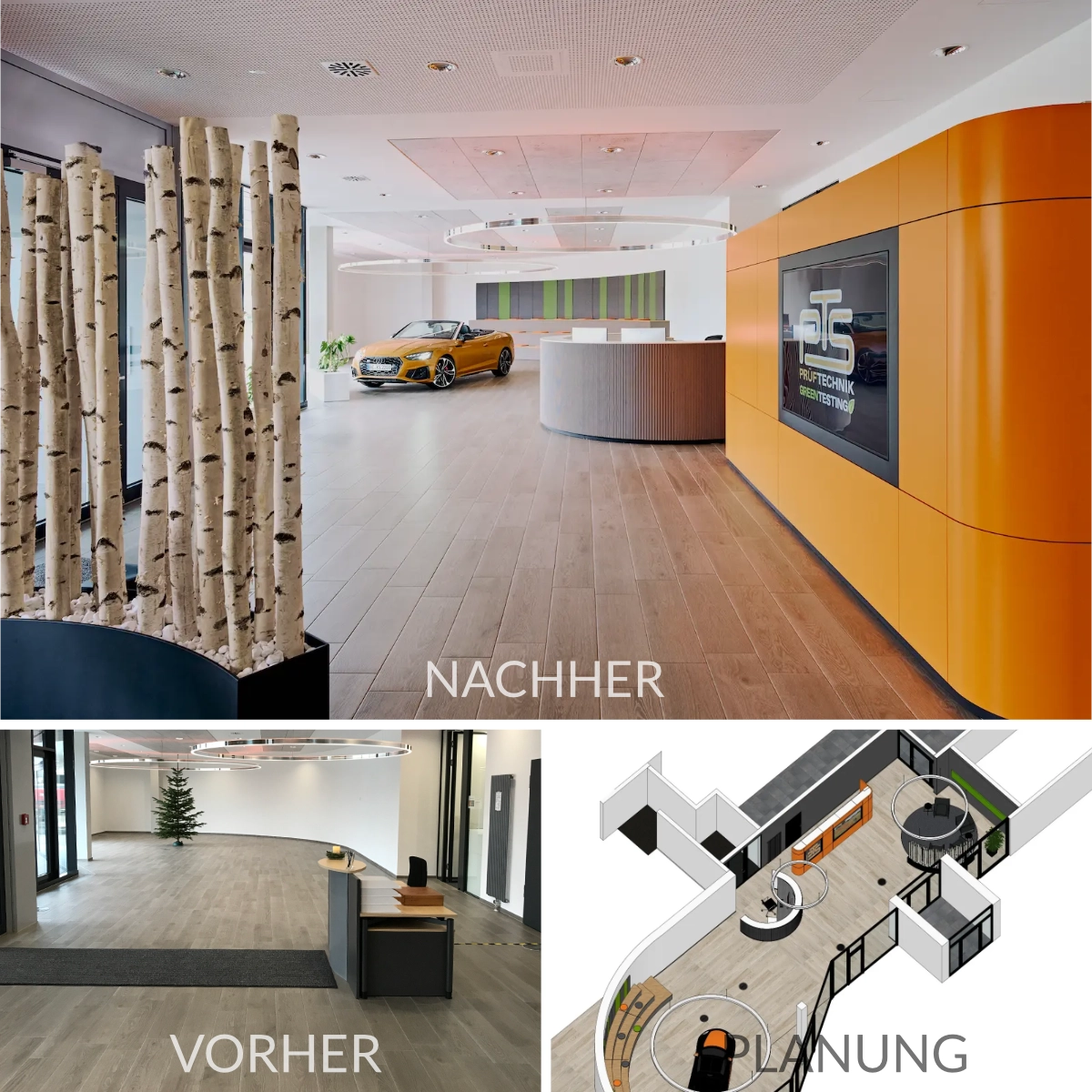 Referenz PTS Prüftechnik Vorher/Nachher